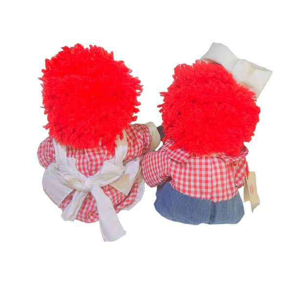 VTG 1991 Custom Made 16” Raggedy Ann &‎ Andy Dolls Embroidered Face Red Yarn - Picture 4 of 12
